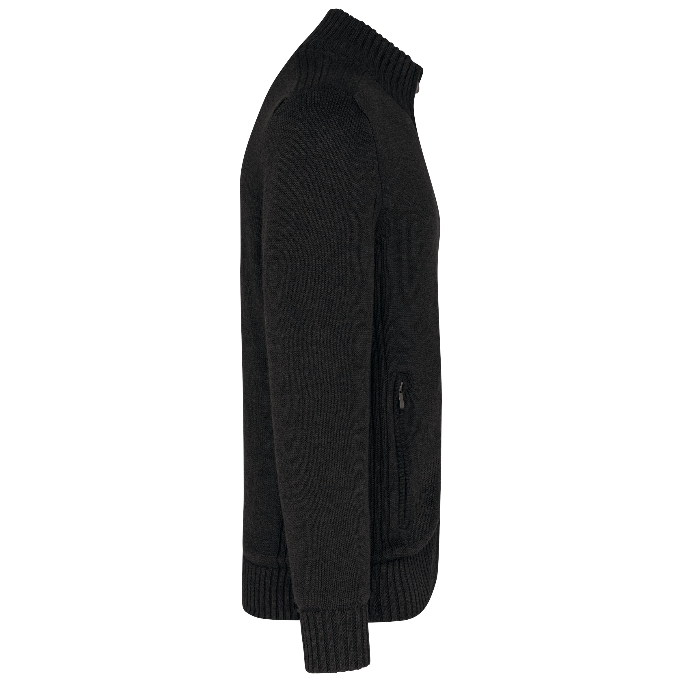 Met fleece gevoerde herencardigan.