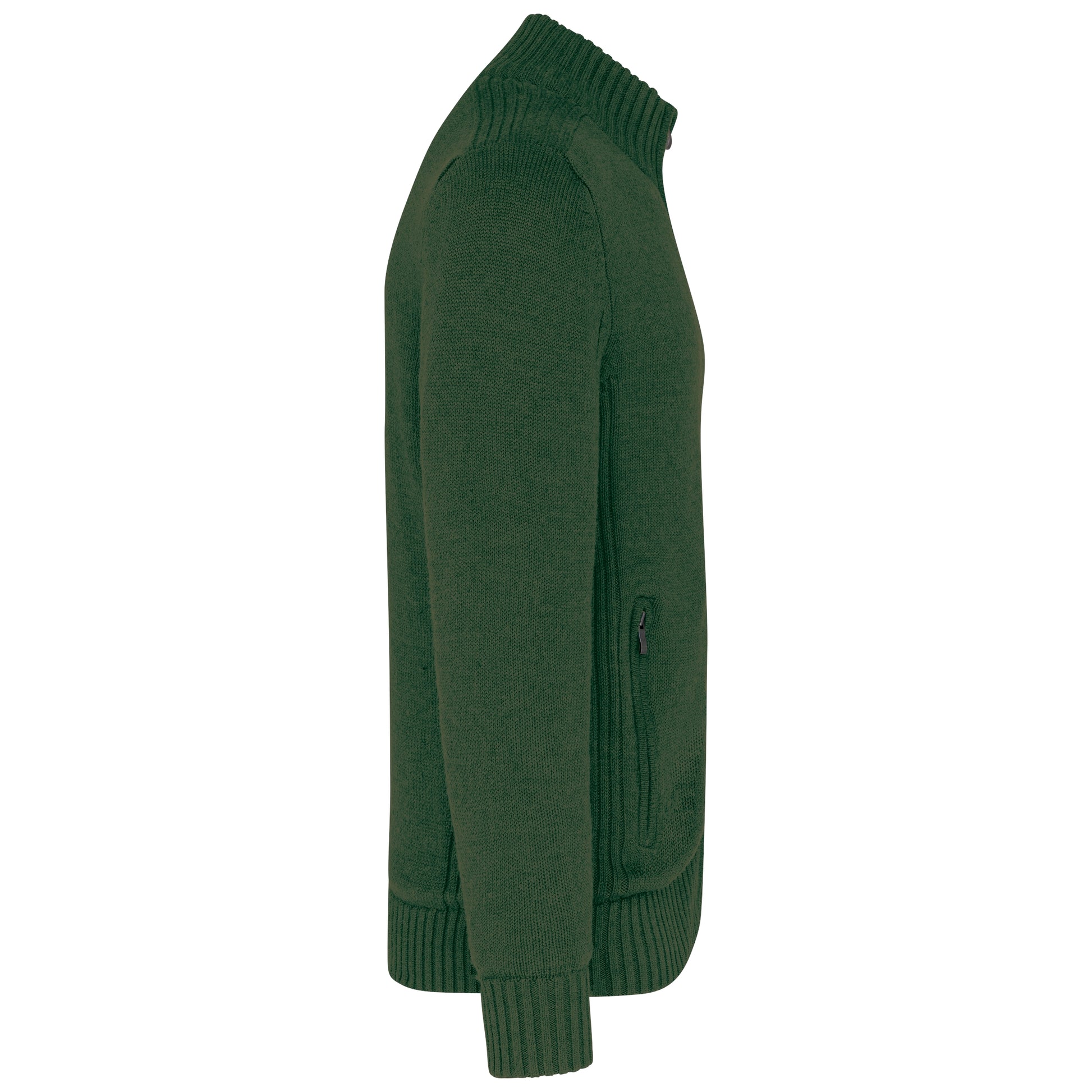 Met fleece gevoerde herencardigan.