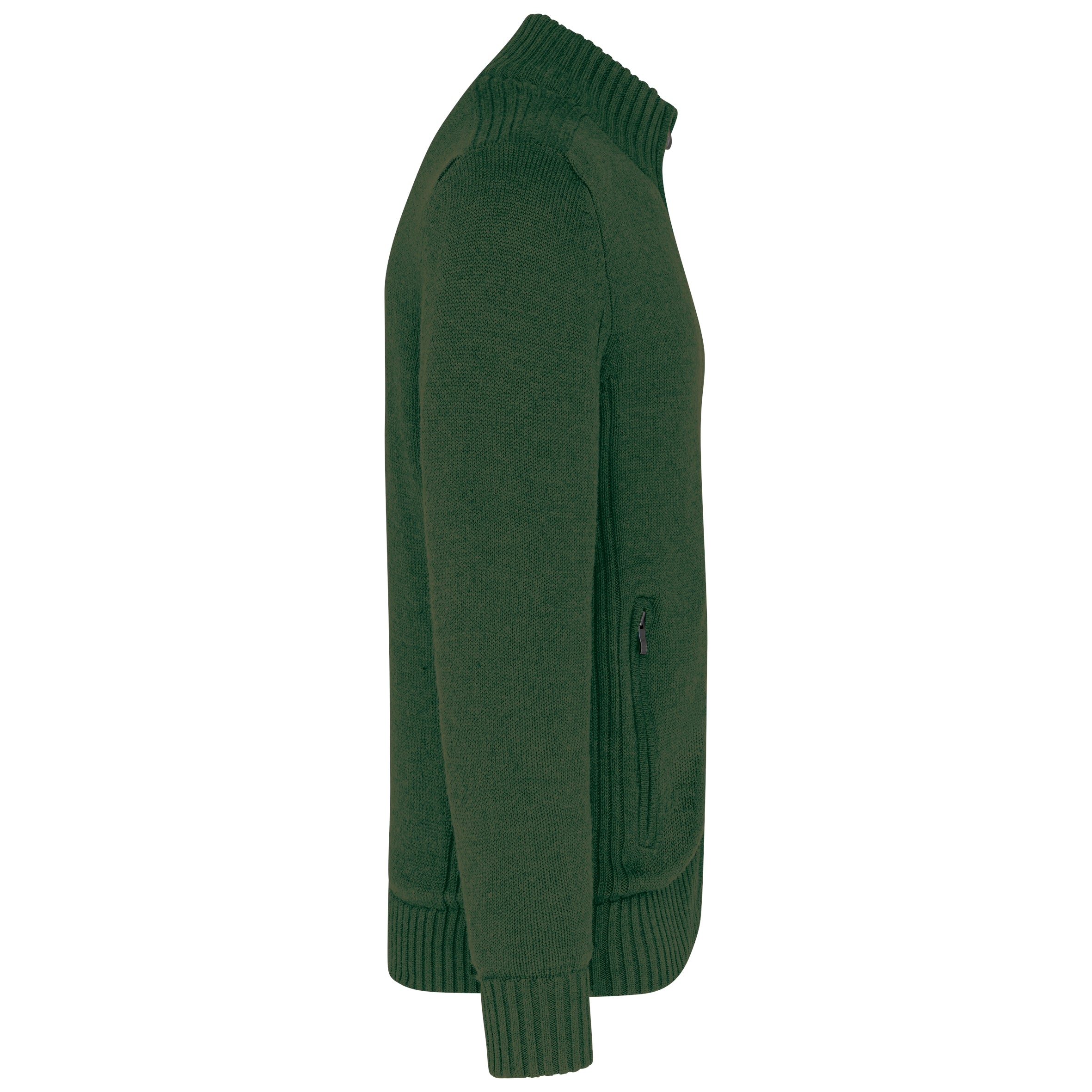 Met fleece gevoerde herencardigan.