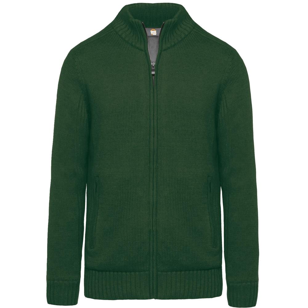 Met fleece gevoerde herencardigan.