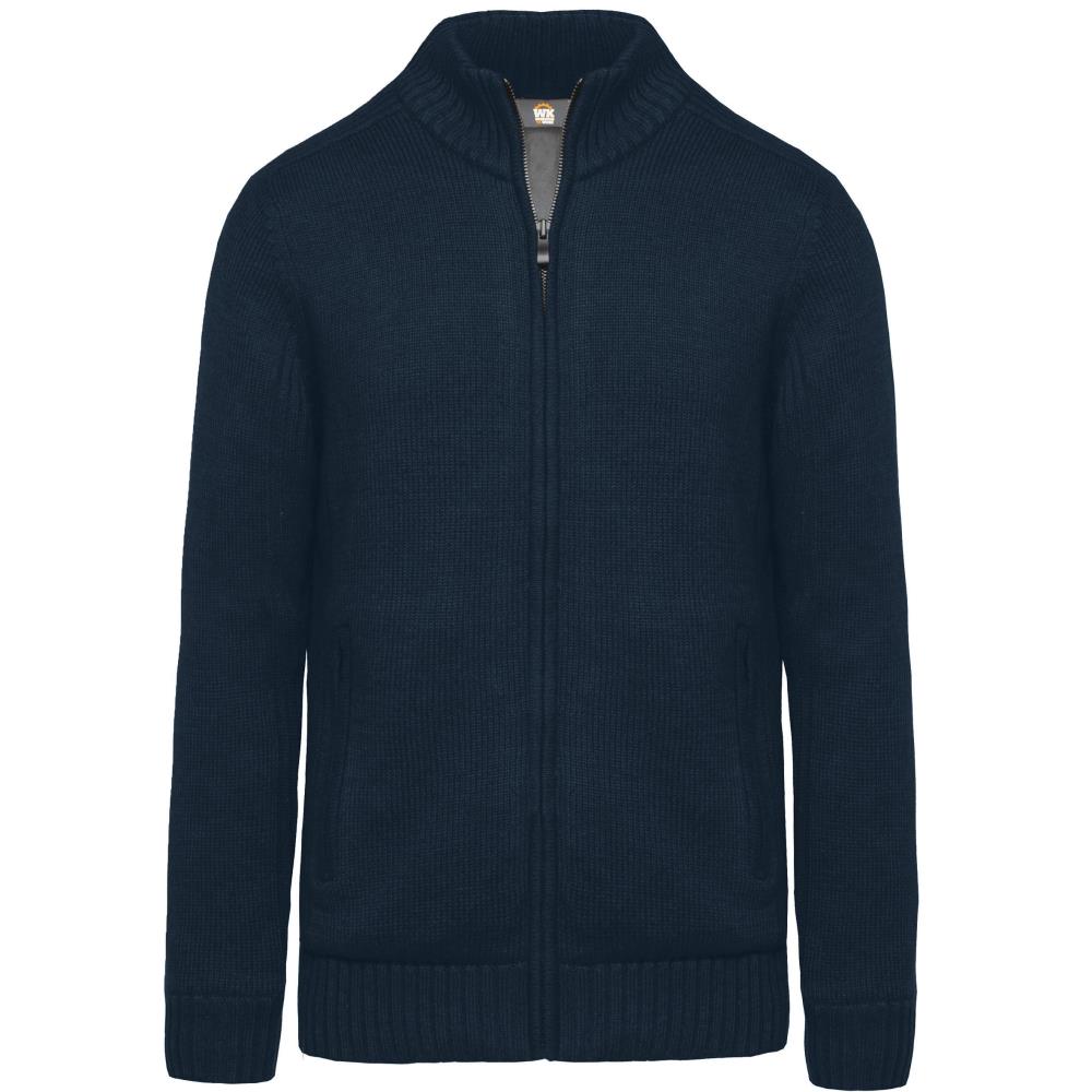 Met fleece gevoerde herencardigan.